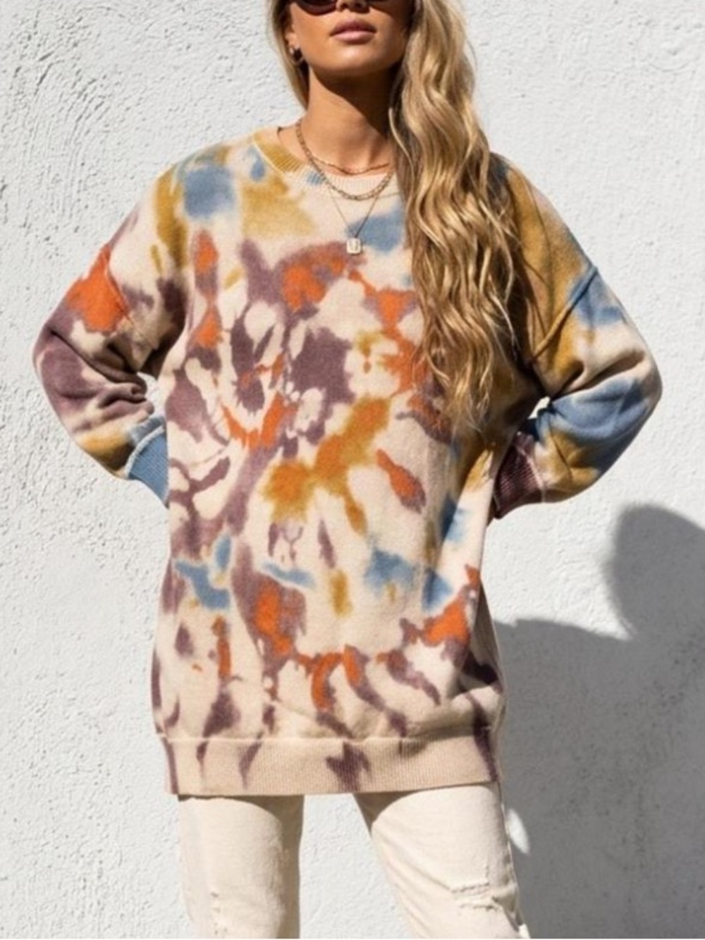 Natural Life Oversized Tie-Dye Crewneck Sweater